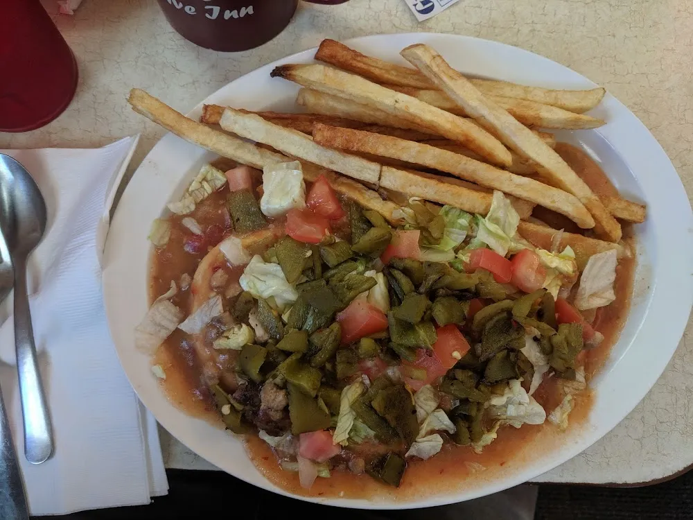 Green Chili Cheeseburger and Fries