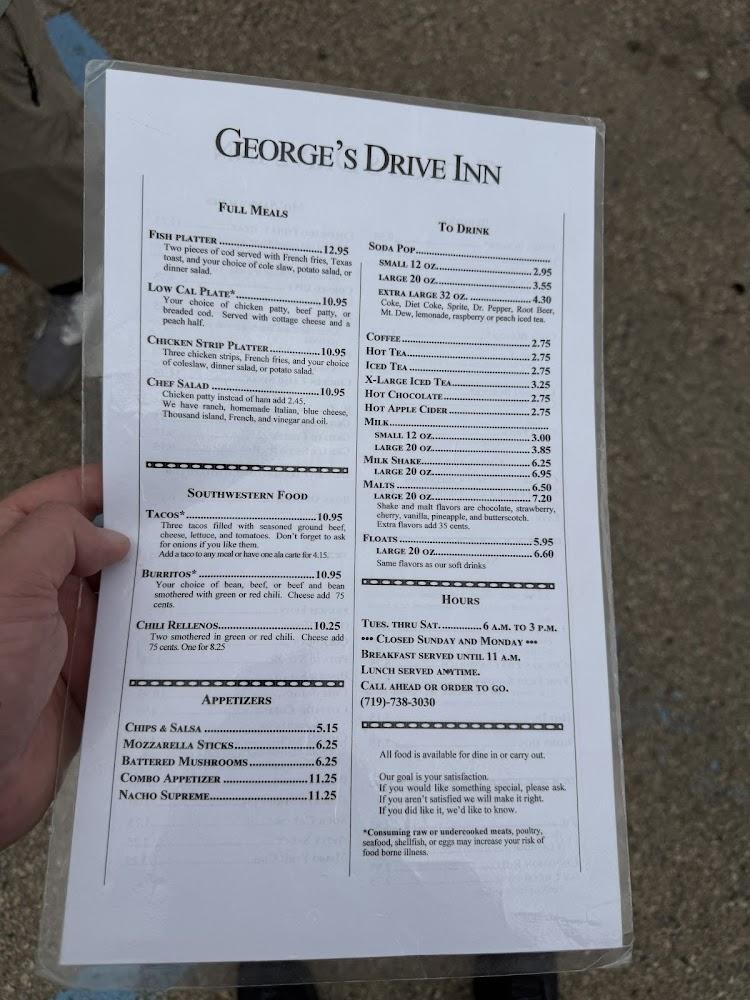 George's Drive Inn Menu image 1