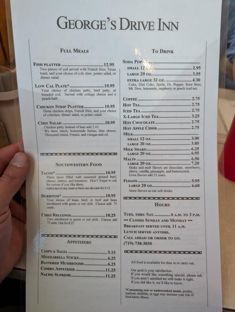 George's Drive Inn Menu image 2